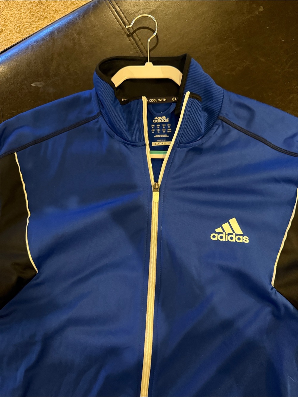 adidas Blue and Black Full-Zip Performance Jacket